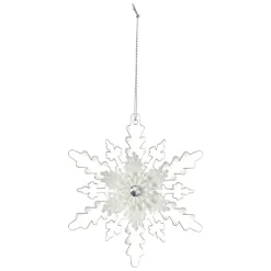 Suspension de Noël Flocon blanc transparent-Gifi New