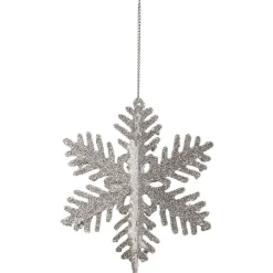 Suspension de Noël Flocon pailleté argenté blanc et bleu Ø9 cm X5-Gifi Sale