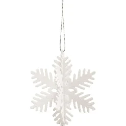 Suspension de Noël Flocon pailleté argenté blanc et bleu Ø9 cm X5-Gifi Sale