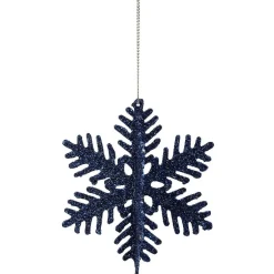 Suspension de Noël Flocon pailleté argenté blanc et bleu Ø9 cm X5-Gifi Sale