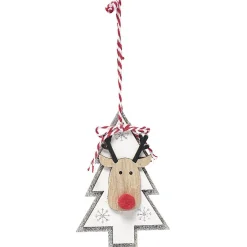Suspension de Noël forme avec tête de renne en bois-Gifi Best