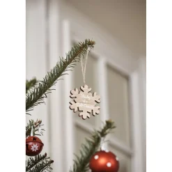 Suspension de Noël forme en bois naturel-Gifi
