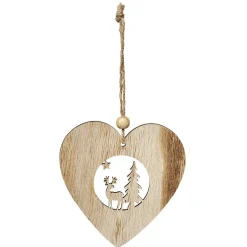 Suspension de Noël forme en bois avec motif ajouré-Gifi Hot