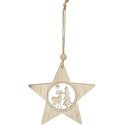 Suspension de Noël forme en bois avec motif ajouré-Gifi Hot