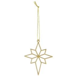 Suspension de Noël forme en métal doré-Gifi Discount