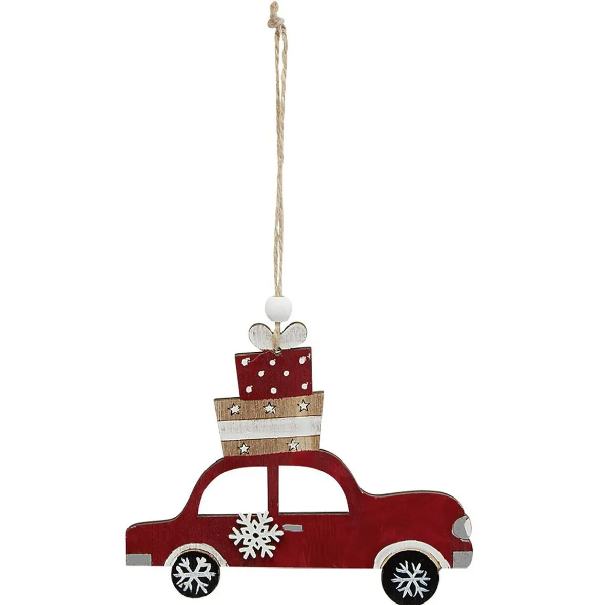 Suspension de Noël forme voiture en bois vintage-Gifi Clearance