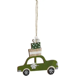 Suspension de Noël forme voiture en bois vintage-Gifi Clearance