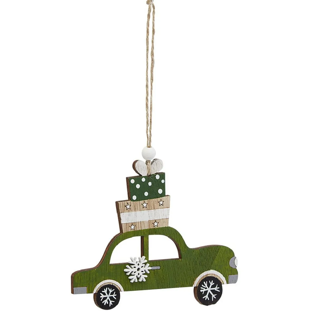 Suspension de Noël forme voiture en bois vintage-Gifi Clearance