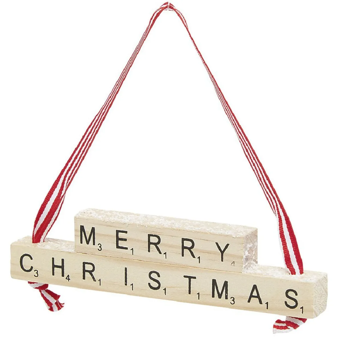 Suspension de Noël insciption Merry Christmas en bois-Gifi Online