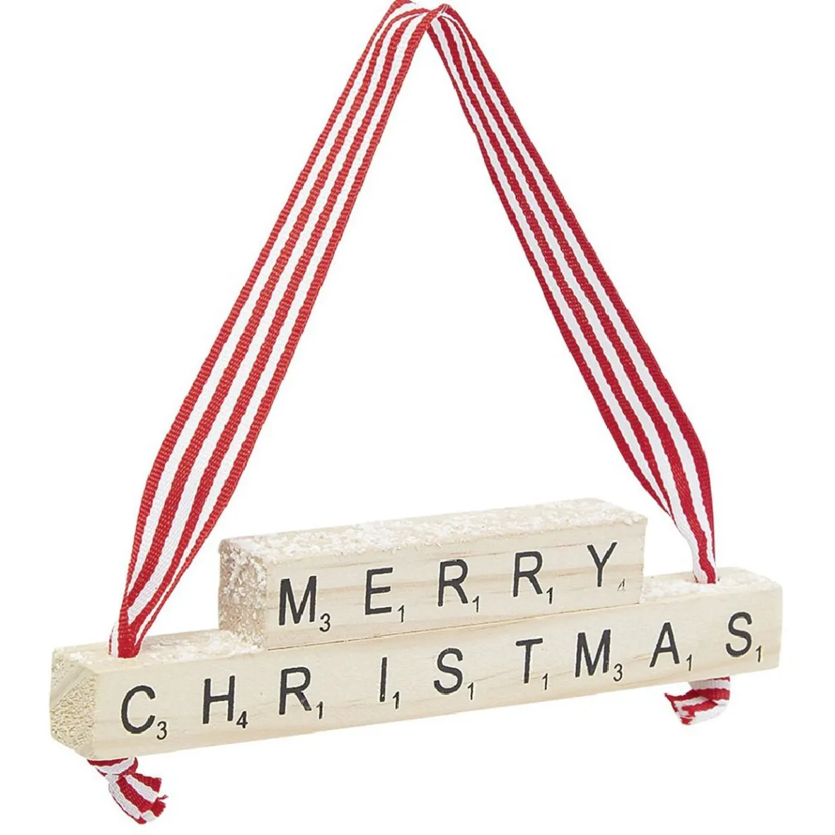 Suspension de Noël insciption Merry Christmas en bois-Gifi Online