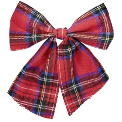 Suspension de Noël Noeud motif tartan rouge x2-Gifi New