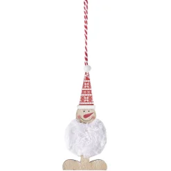 Suspension de Noël Personnage en bois avec fourrure-Gifi Clearance