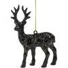 Suspension de Noël renne craquelé noir doré H.13 cm-Gifi Hot