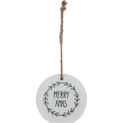 Suspension de Noël ronde en céramique design nature Scandinave-Gifi New