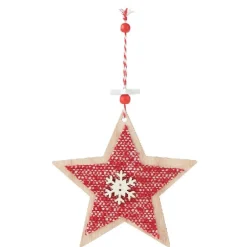 Suspension de Noël rouge et blanche-Gifi Discount