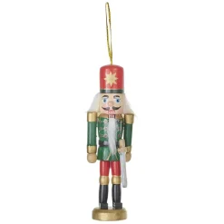 Suspension de Noël soldat Casse Noisette en bois Ø5xH12cm-Gifi