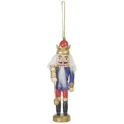 Suspension de Noël soldat Casse Noisette en bois Ø5xH12cm-Gifi