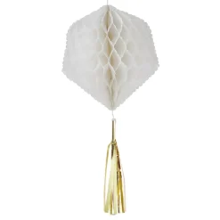 Suspension en papier blanc de forme géométrique x 3-Gifi Online