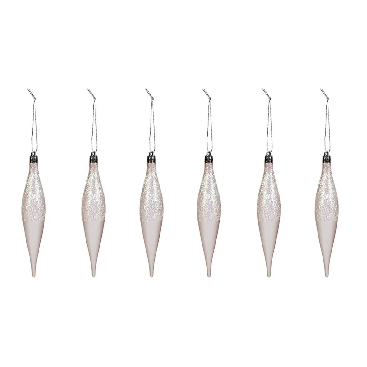 Suspension forme Olive rose paillette filament déco Noël x6-Gifi Online