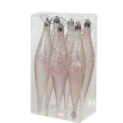 Suspension forme Olive rose paillette filament déco Noël x6-Gifi Online