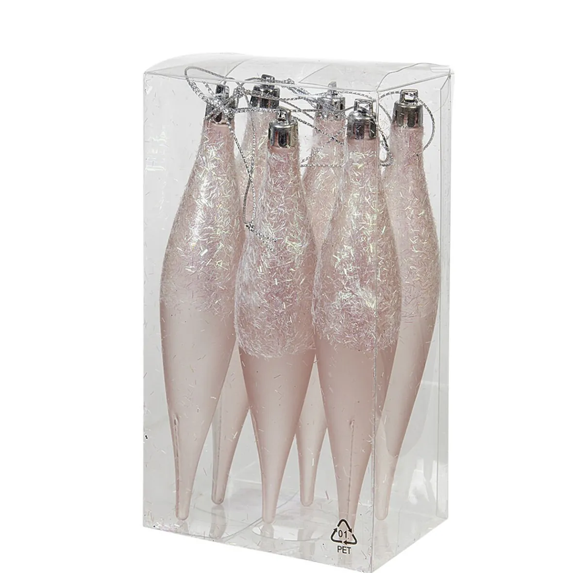 Suspension forme Olive rose paillette filament déco Noël x6-Gifi Online