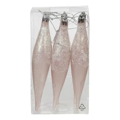 Suspension forme Olive rose paillette filament déco Noël x6-Gifi Online