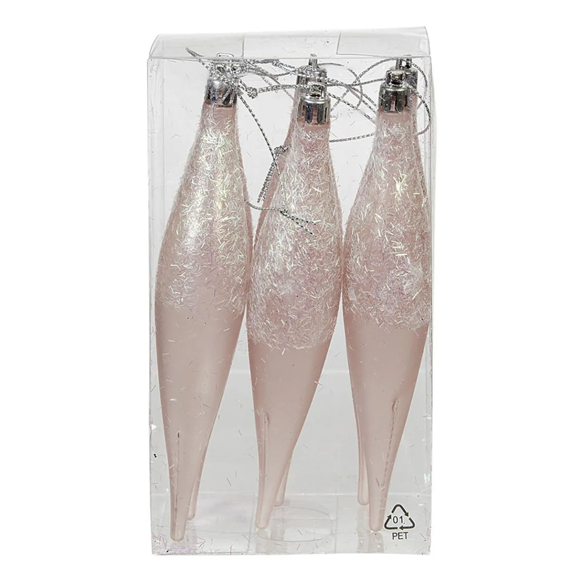 Suspension forme Olive rose paillette filament déco Noël x6-Gifi Online