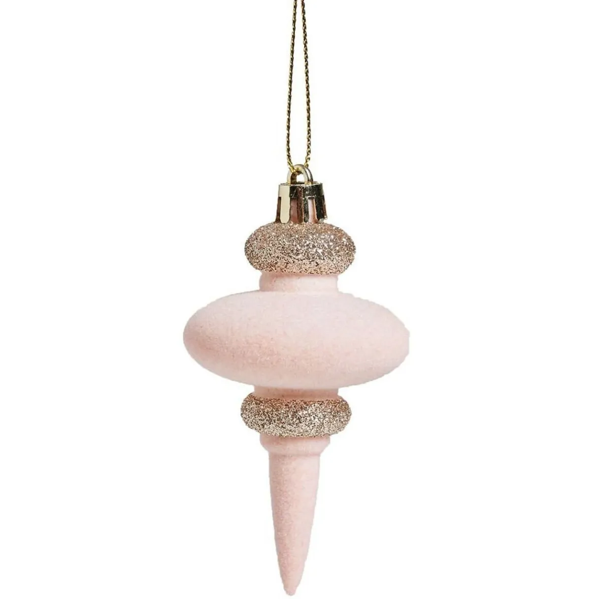 Suspension forme toupie rose et doré x3 - Ø6xH16cm-Gifi Online