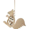 Suspension forêt décoration de Noël en bois ajouré H.10 cm-Gifi