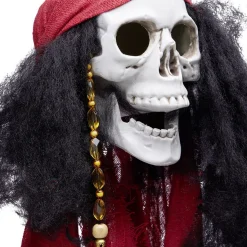 Suspension Halloween LED tête de mort pirate avec foulard rouge-Gifi Sale