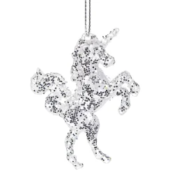 Suspension Licorne de Noël acrylique pailleté-Gifi Hot