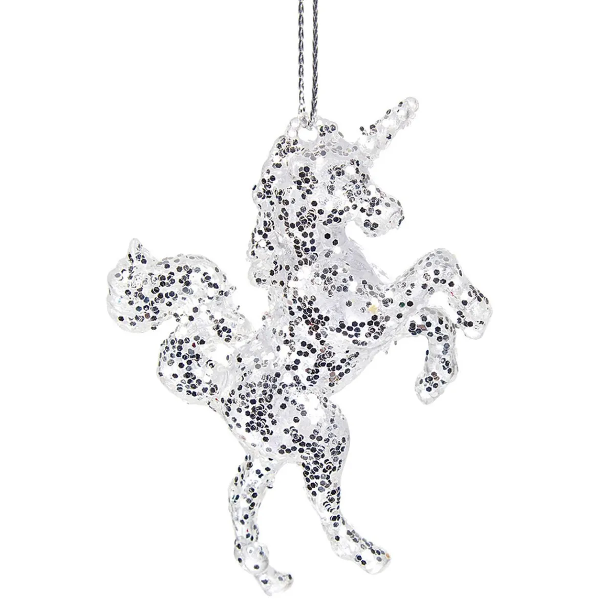 Suspension Licorne de Noël acrylique pailleté-Gifi Hot