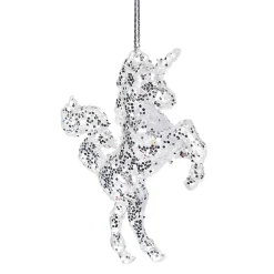 Suspension Licorne de Noël acrylique pailleté-Gifi Hot