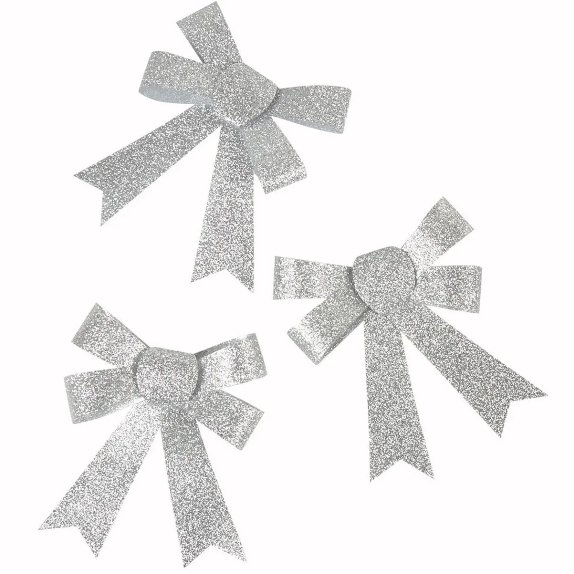 Suspension noeud argenté Noël x3-Gifi Best