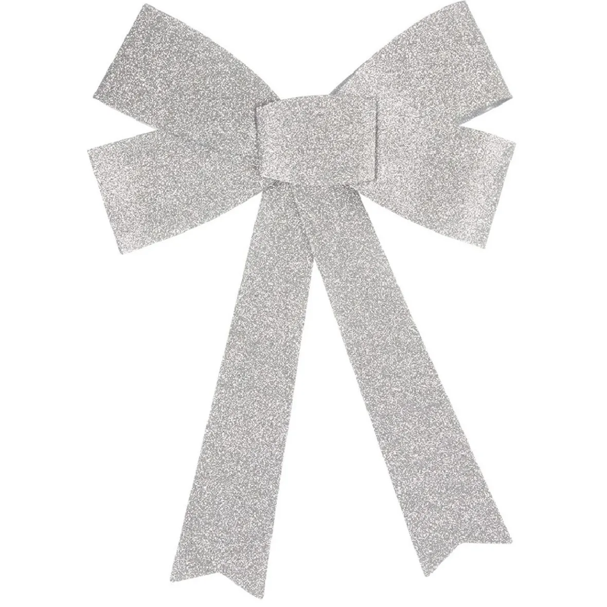 Suspension noeud de Noël pailleté argent-Gifi Discount