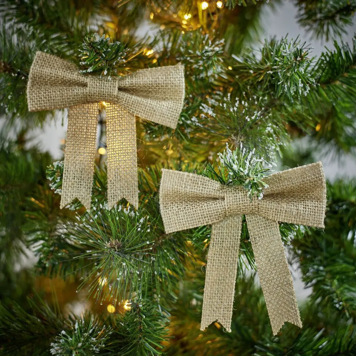 Suspension noeud lin Noël x2-Gifi Sale