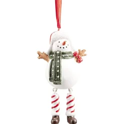 Suspension Noël bonhomme de neige rouge et blanc H.12 cm-Gifi Outlet