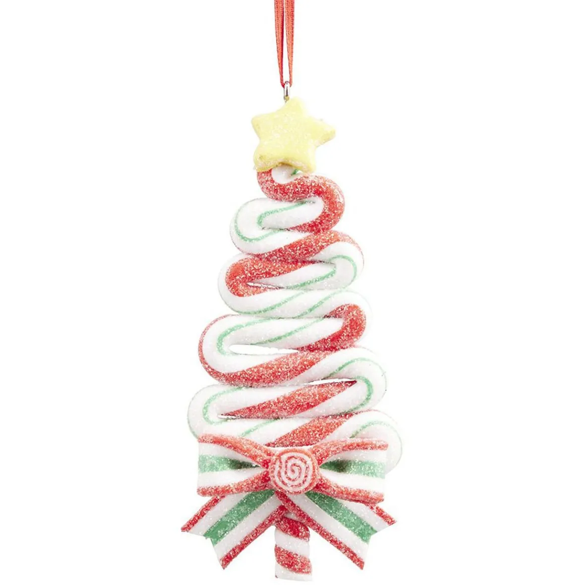 Suspension Noël sapin en sucre d orge pailleté rouge vert blanc H.10,5 cm-Gifi New