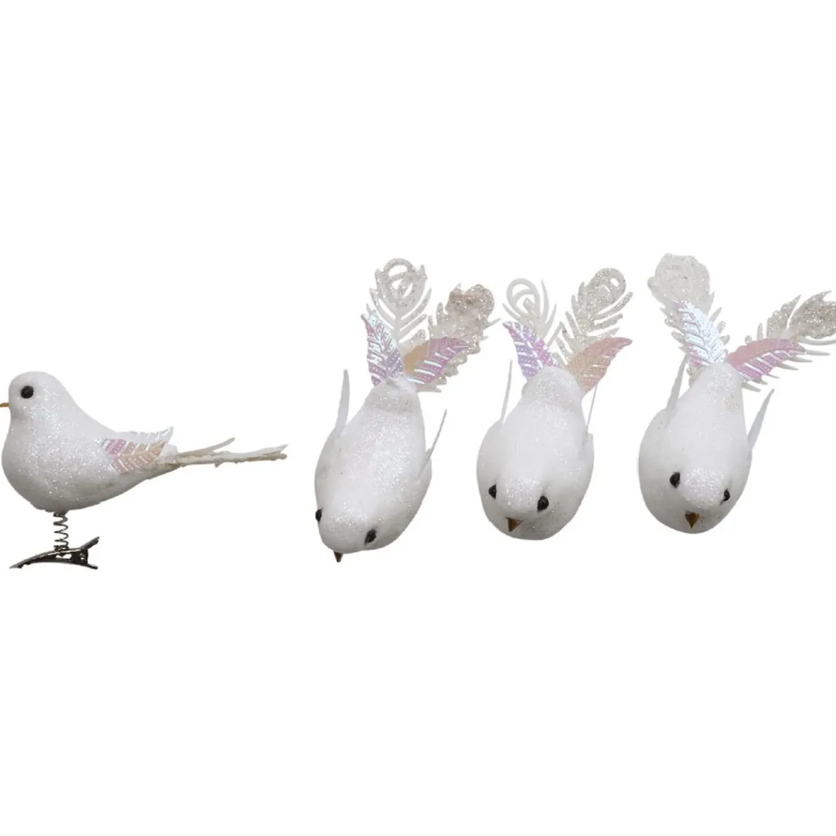 Suspension oiseau blanc Noël x4-Gifi Outlet