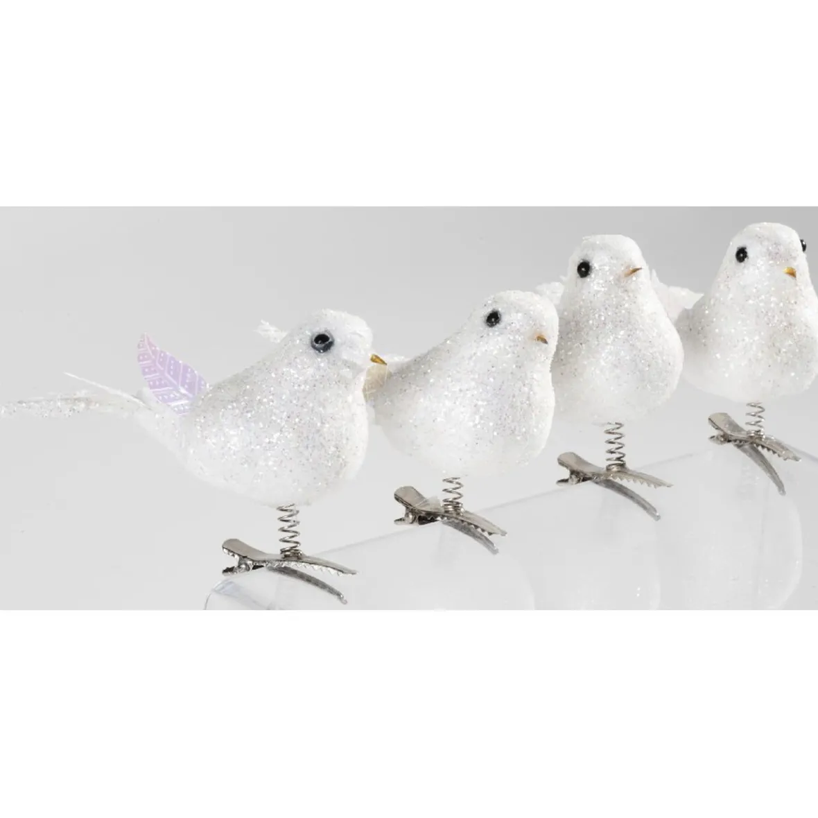 Suspension oiseau blanc Noël x4-Gifi Outlet