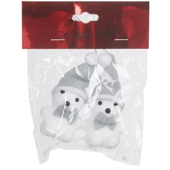 Suspension ourson blanc et gris x2-Gifi Outlet