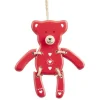 Suspension Ourson de Noël en bois rouge et blanc H10,5cm-Gifi Hot