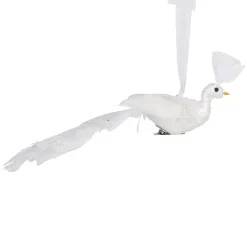 Suspension paon blanc neige pailleté Noël-Gifi Best