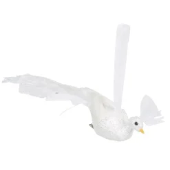 Suspension paon blanc neige pailleté Noël-Gifi Best