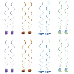 Suspension papier Halloween chat citrouille fantôme multicolore x8-Gifi Online