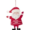 Suspension Père Noël pancarte rotative "J'ai été sage/vilain" en bois-Gifi Best