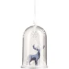 Suspension transparente décor neige paillette, renne ou ours H10,5cm-Gifi Best