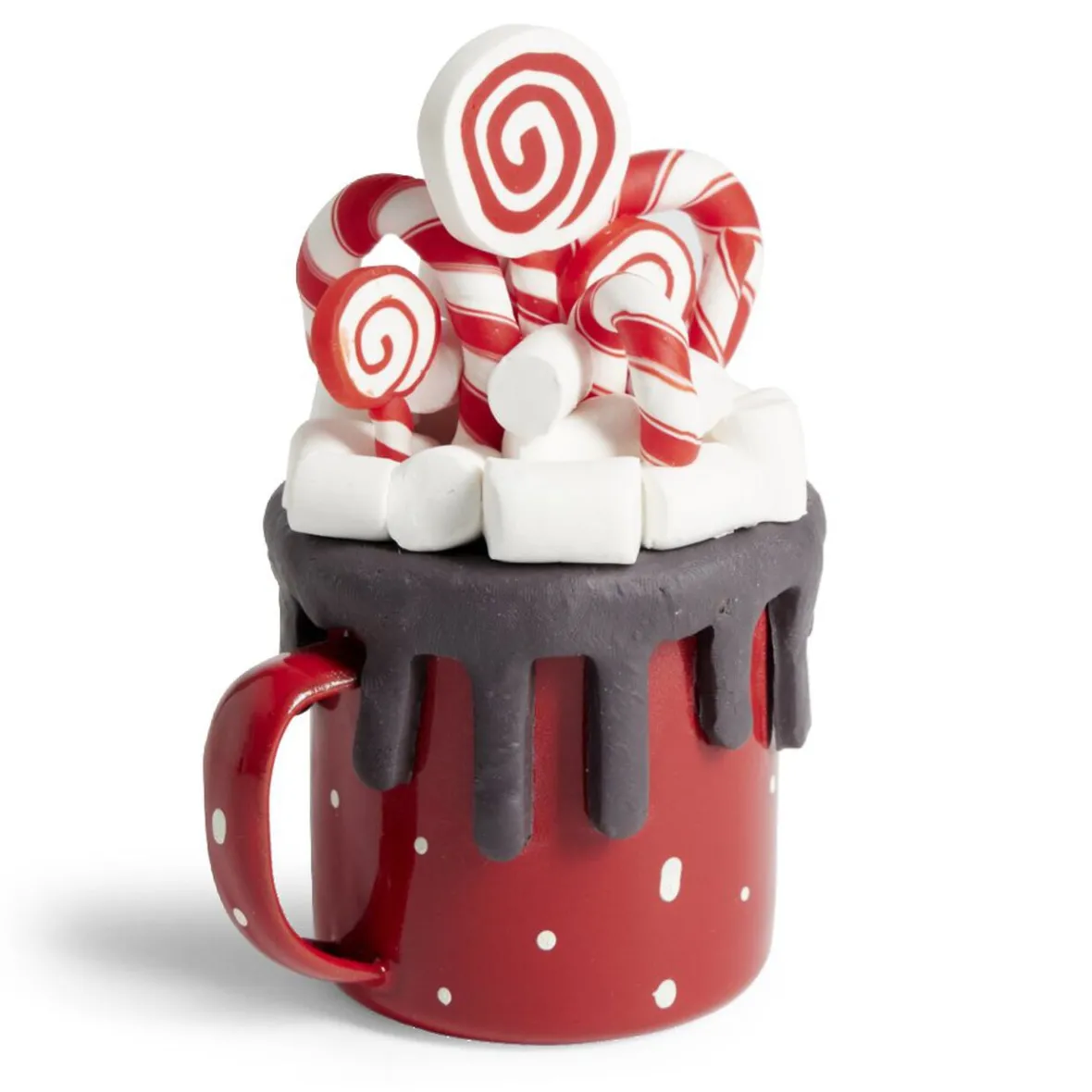 Tasse décoration sucre d'orge métal et argile H12,5cm-Gifi New