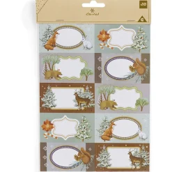 Étiquette cadeau autocollante motif nature 4x8cm x10-Gifi Outlet