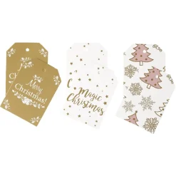 Étiquette cadeau motifs dorés x6-Gifi Clearance